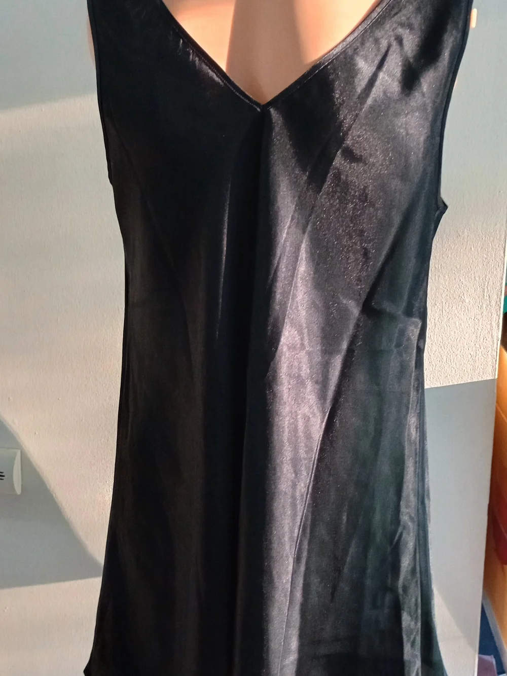 Satin nightgown/ delicate lace trim and a V-neckline/ ribbon by Graffiti
